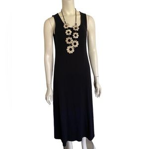 J. JILL Classic Black Rayon Wool Blend Sleeveless Maxi Dress SP